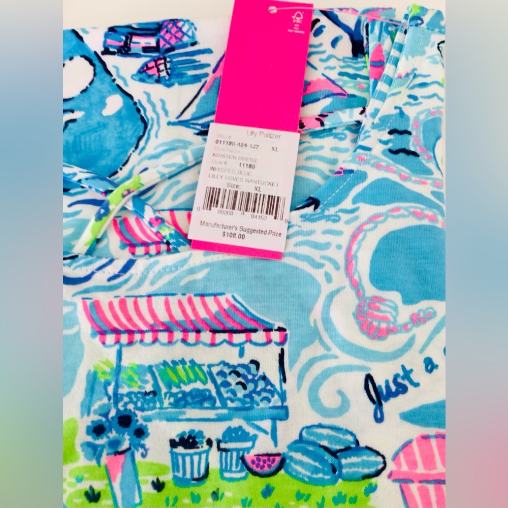 Lilly Pulitzer Kristen Swing Dress-Lilly Loves Nantucket-Whisper Blue-NEW - Picture 11 of 11